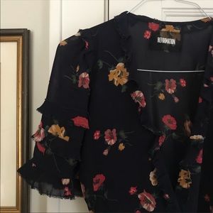 Super cute Reformation floral wrap dress